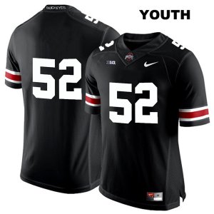 Youth NCAA Ohio State Buckeyes Wyatt Davis #52 College Stitched No Name Authentic Nike White Number Black Football Jersey XN20Q00CD